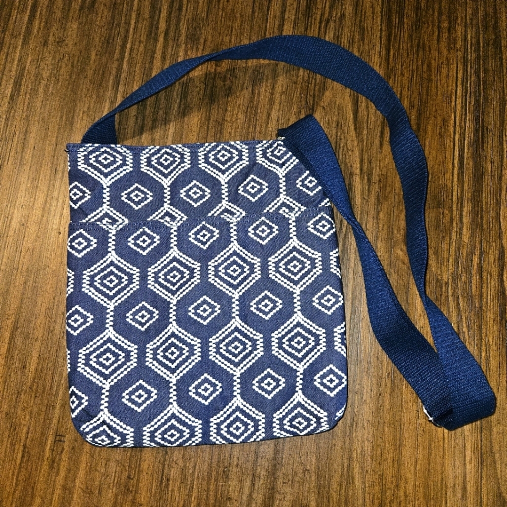 Thirty One Geometric Navy and Gray Organizing Shoulder bag